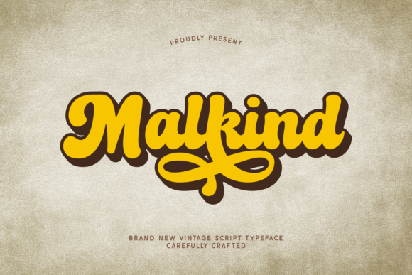 Malkind: A Bold Vintage Script Font for Editorial Design